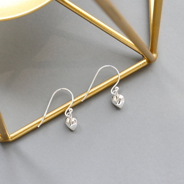 RHE1034 Lovely Heart Dangle Hoops