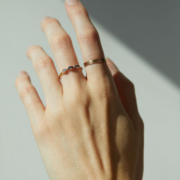 FJ0677 925 Sterling Silver Blue Gradient Zircon Ring