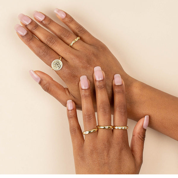 FJ0509 925 Sterling Silver Heart Zircon Dome Ring