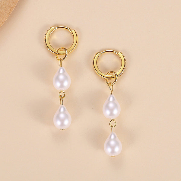 FE1718 925 Sterling Silver Natural Pearl Earrings