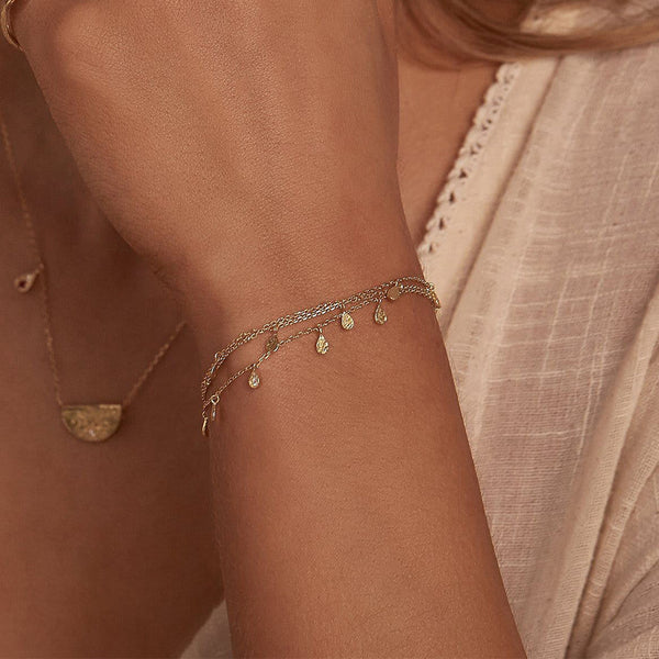 FS0175 925 Sterling Silver Double Layer Bracelet