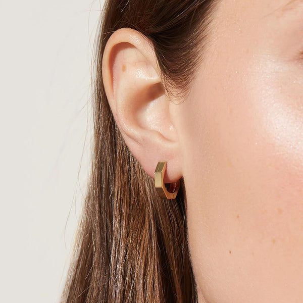 FE1329 925 Sterling Silver Hardware Hoop Earrings