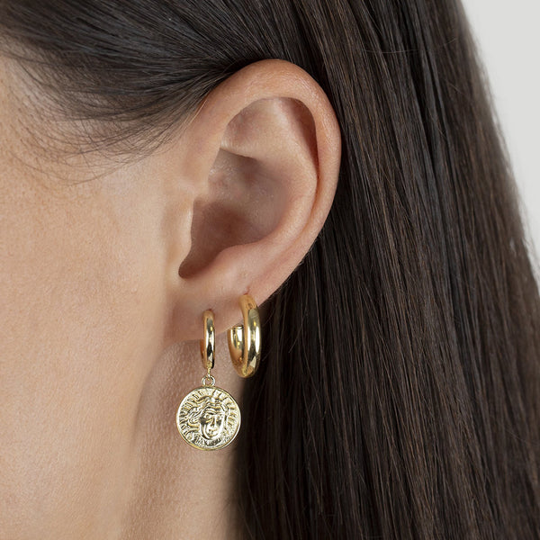 FE1756 925 Sterling Silver Solid Hoop Earring