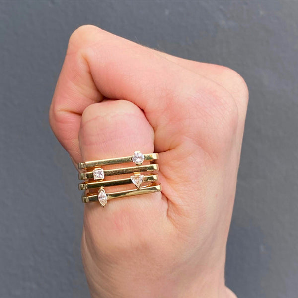 FJ0564 925 Sterling Silver Stackable Thin Bar Ring