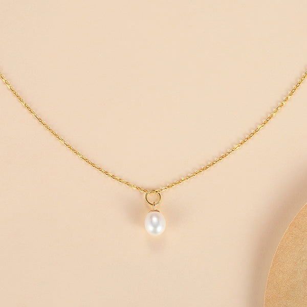 FX0688 925 Sterling Silver Natural Pearl Necklace