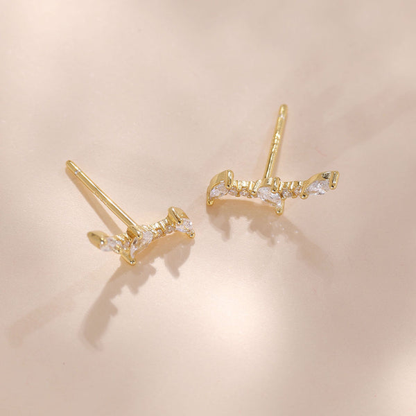 YHE0318 925 Sterling Silver Latest Trends CZ Women Stud