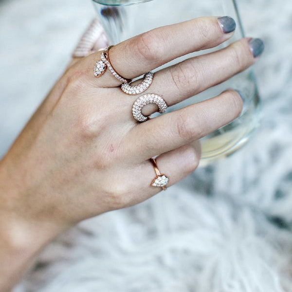 FJ0404 925 Sterling Silver Cubic Zircon Flower Ring