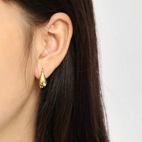 S925 RHE1004 High Polish Huggie Earring