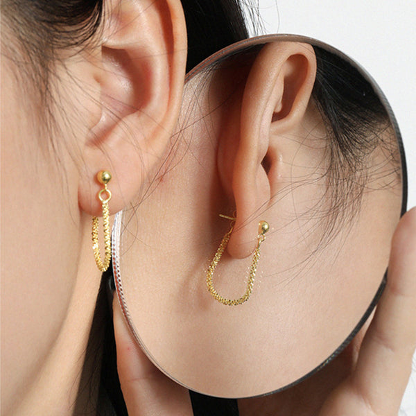 RHE1042 Sparkle Chain Stud Earring