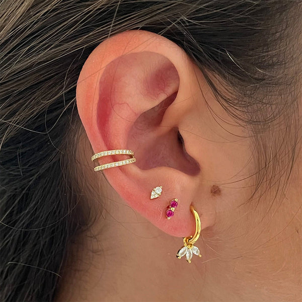 FE1904 925 Sterling Silver Trendy Marquise Cubic Zirconia Dangle Earring