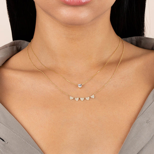 FX0718 925 Sterling Silver Single Cubic Zirconia Pendant Necklace