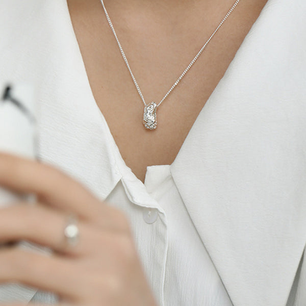 RHX1029 Hammered Irregular Geometry Necklace