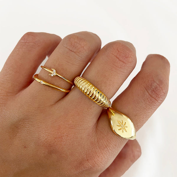 FJ0790 925 Sterling Silver CZ Square Ring