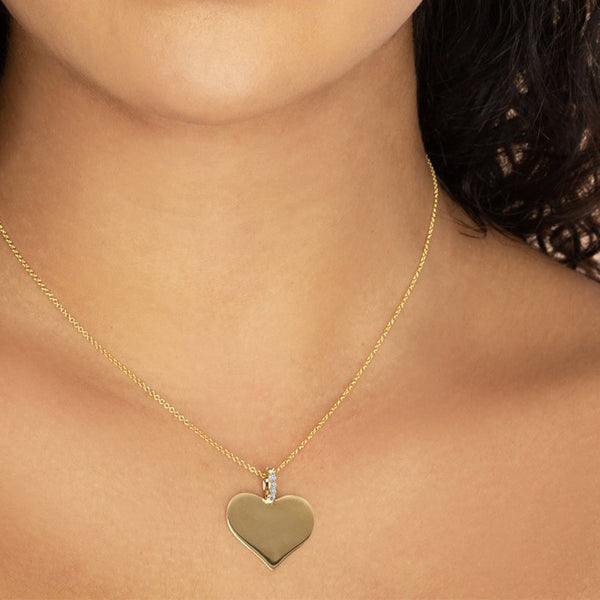 FX0423 925 Sterling Silver Classic Heart Zircon Necklace