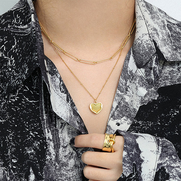 RHX1035 Heart Bead Chain Necklace