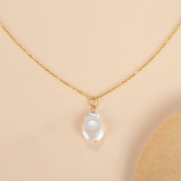 FX0696 925 Sterling Silver Baroque Pearl Necklace