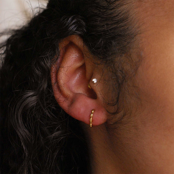 FE0932 925 Sterling Silver Mini Hoop Earrings