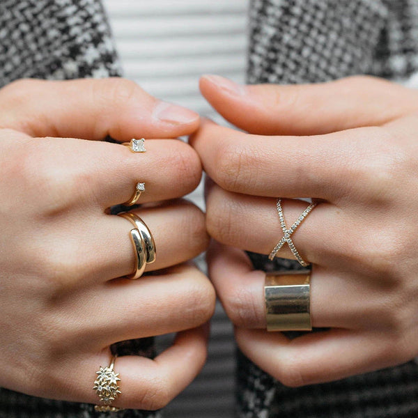 FJ0336 925 Sterling Silver Zircon Opening Ring