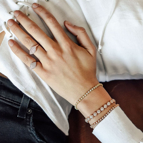 FJ0395 925 Sterling Silver Pave Zircon Eye Ring