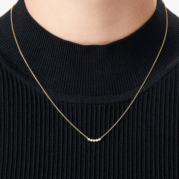 FX0875 925 Sterling Silver Smile Round Bezel Cubic Zirconia Necklace