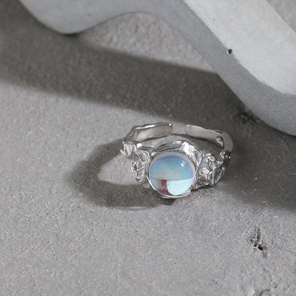 S925 RHJ1005 Moonstone Open Ring