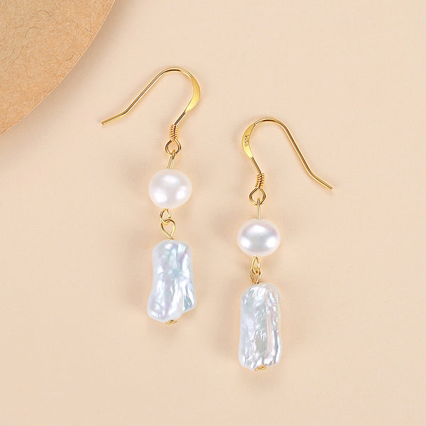 FE1690 925 Sterling Silver Freshwater Pearl Earring