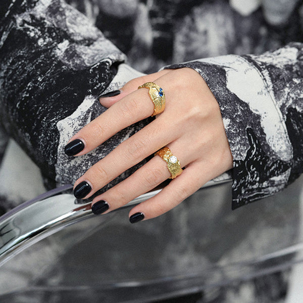 S925 RHJ1007 Irregular Adjuatable Ring