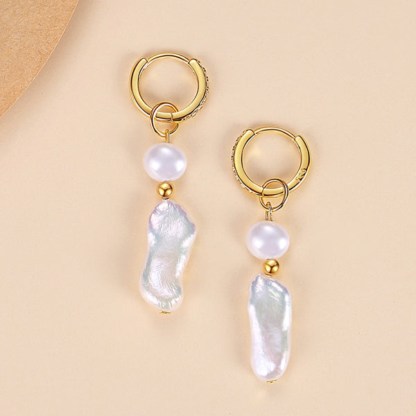 FE1720 925 Sterling Silver Freshwater Pearl Earring