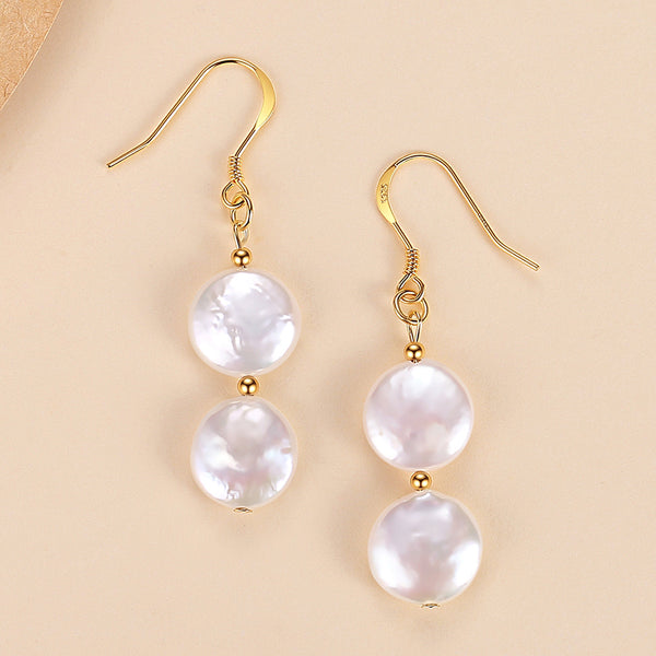 FE1689 925 Sterling Silver Freshwater Pearl Earrings