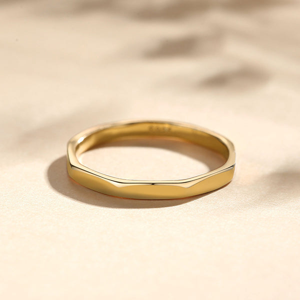 FJ0009 925 Sterling Silver Hammered Band Ring