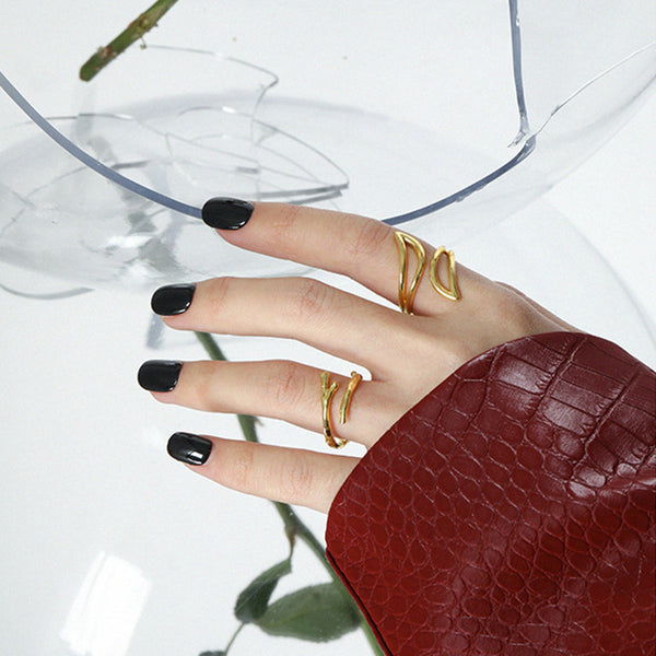 RHJ1082 925 Sterling Silver Vine Open Ring