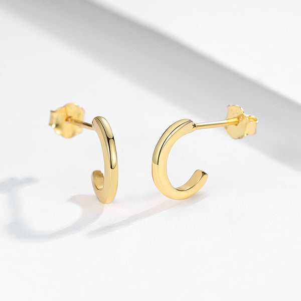 FE0246 925 Sterling Silver Swoosh Hoop Earrings