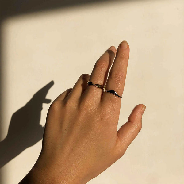 FJ0522 925 Sterling Silver Special Gold Ring