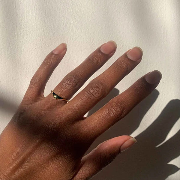 FJ0478 925 Sterling Silver Molten Ring In Gold