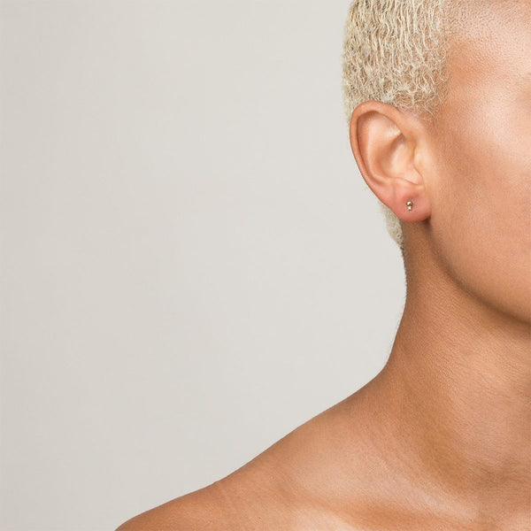 FE1746 925 Sterling Silver Ball Cubic Zirconia Stud Earring