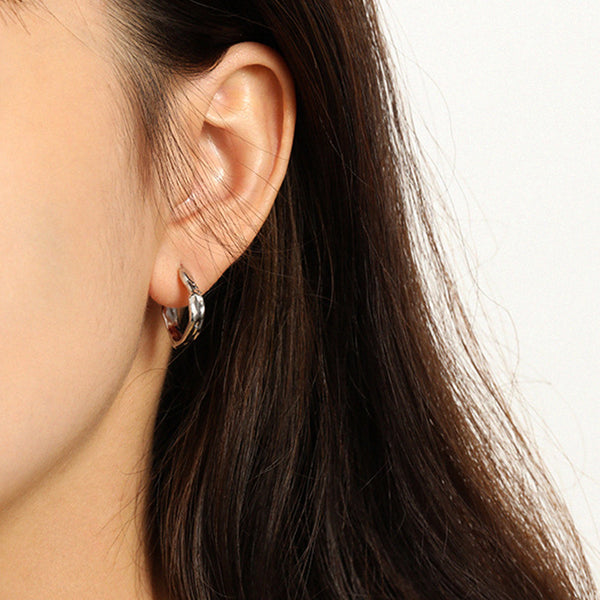 RHE1087 Hammered Simple Women Hoop