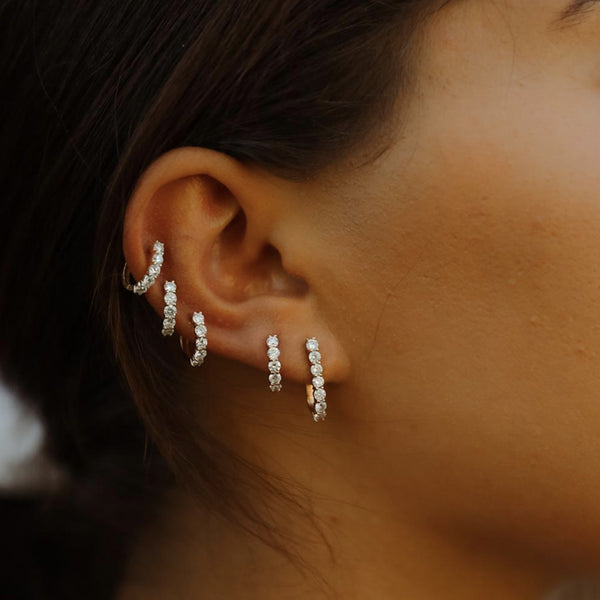 FE1223 925 Sterling Silver Sparkler Pin Zircon Earrings