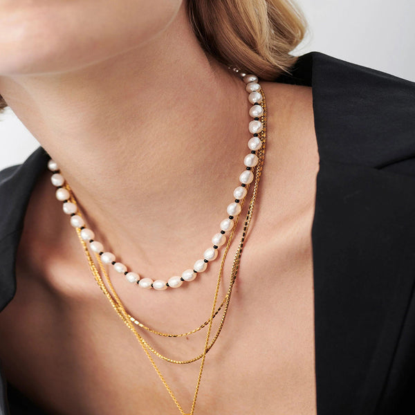 PN0071 925 Sterling Silver Freshwater Pearl Women Choker Necklace