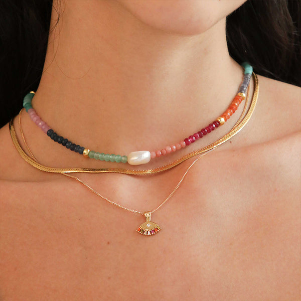 FX0669 925 Sterling Silver CZ Pendant Necklace