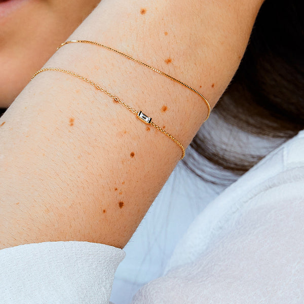 FS0169 925 Sterling Silver Box Chain Bracelet