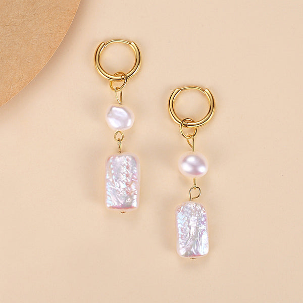 FE1704 925 Sterling Silver Natural Pearl Earrings