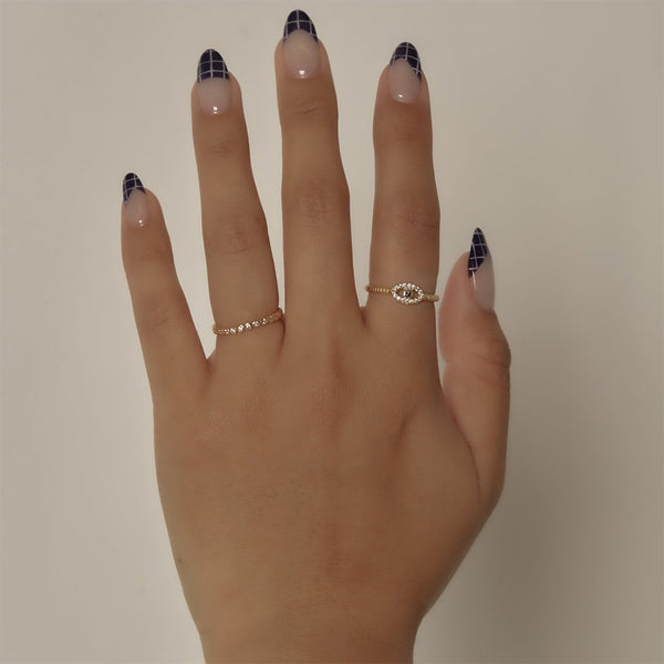 FJ0696 925 Sterling Silver Evil Eye Pave Ring