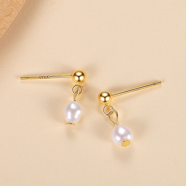 FE1717 925 Sterling Silver Freshwater Pearl Earrings