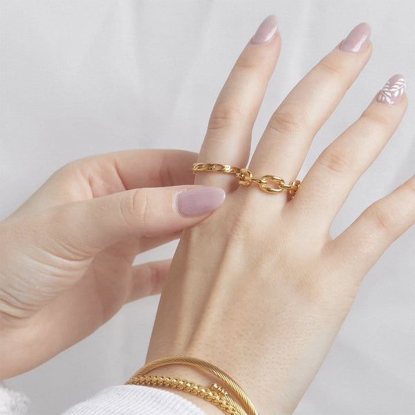 FJ0490 925 Sterling Silver Daily Wear Chain Ring