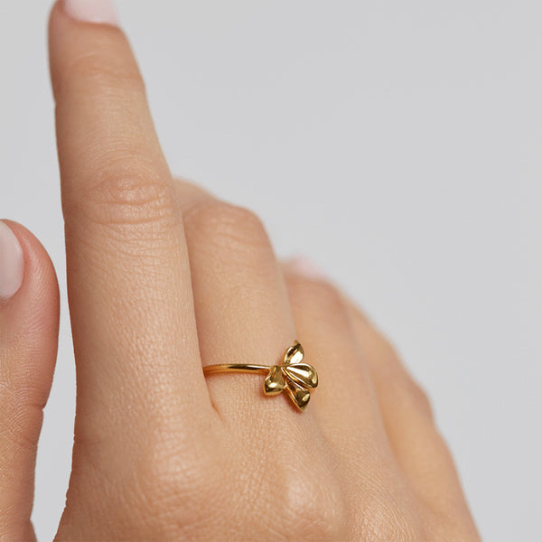 FJ0374 925 sterling silver Jasmine Gold Ring