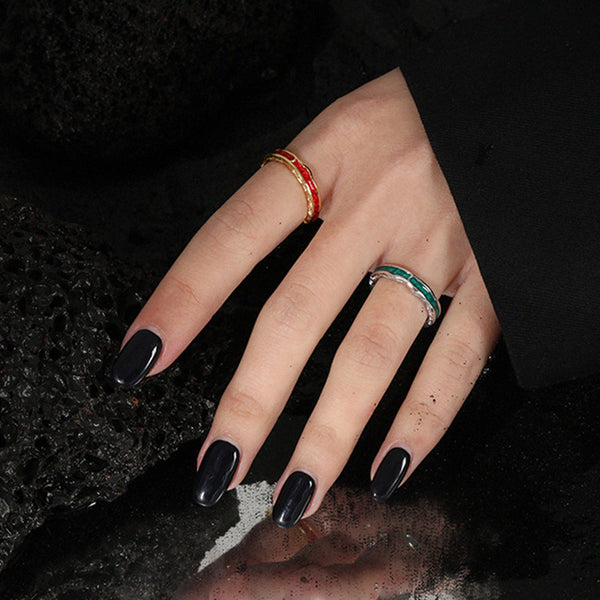 S925 RHJ1015 Enamel Open Ring
