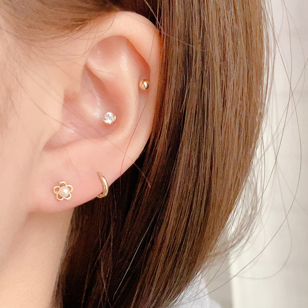 PE0087 925 Sterling Silver Grace Freshwater Pearl Women Stud Earrings