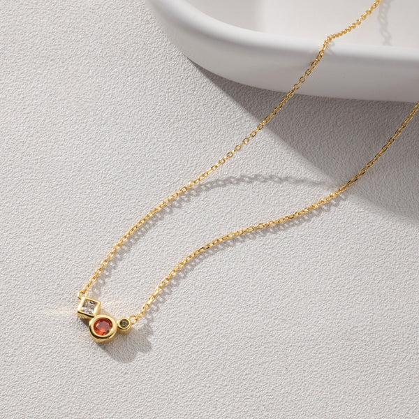 FX0777 925 Sterling Silver Jelly Color Necklace