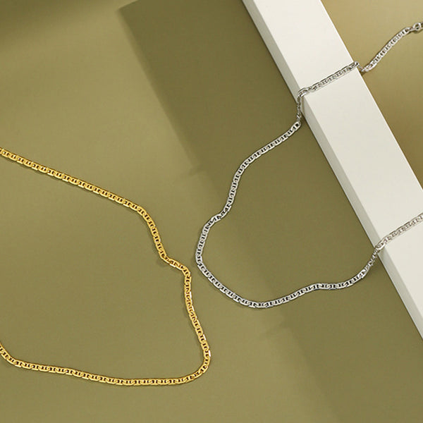 RHX1006 925 Sterling Silver Pig Nose Chain Necklace