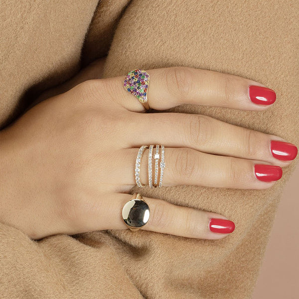 FJ0441 925 Sterling Silver Pave Zircon Eternity Ring